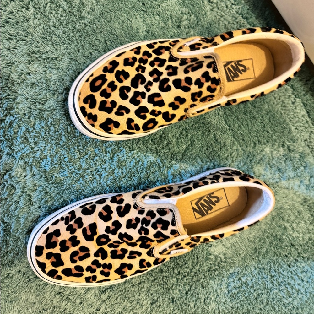 Vans Leopard Print Slip-On Sneakers